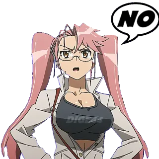 👎 NO anime, cartoon, girl, glasses, pink hair telegram sticker