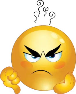 👎 Emoji, Pulgar abajo, No me gusta, Enojado, Triste telegram sticker