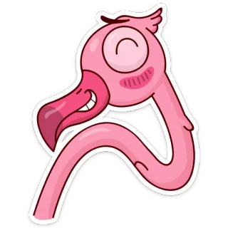 ☺️ flamingo, vogel, rosa, cartoon, tier telegram sticker