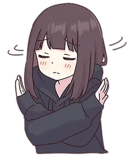 ❌ anime, girl, crossed arms, expressionless, manga, sad telegram sticker