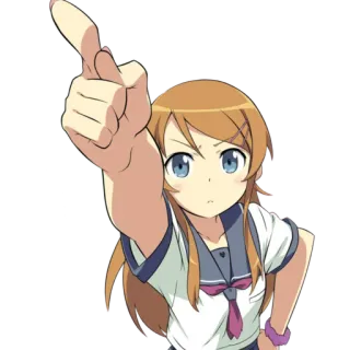 👆 Chica anime, Dibujo animado, Personaje, Señalando telegram sticker