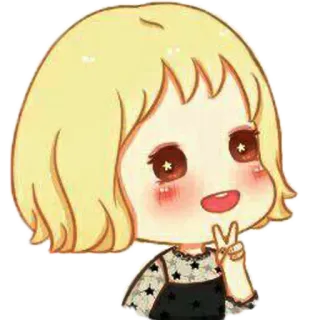 😄 Мультфильм, Аниме, Милый, Девушка, Чиби, Стикер telegram sticker