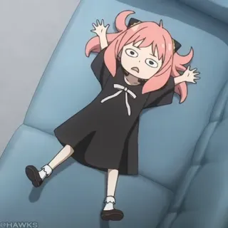 🍥 Anya Forger Spy x Family Anime, Spy x Family, Anya, Forger, Drôle, Couché telegram sticker