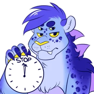 ⏱ STOP животное, мультфильм, часы, стоп, пушистый telegram sticker