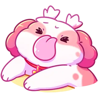 👅 dog, puppy, cute, pink, cartoon, licking telegram sticker