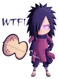 😒 Madara Uchiha Naruto WTF! Madara Uchiha, Naruto, anime, manga, chibi, offensive language telegram sticker