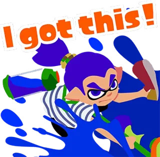 😜 I got this! splatoon, видеоигра, инклинг, получил, персонаж whatsapp sticker
