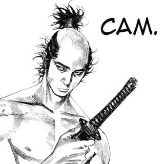 🤯 CAM. Samurai, Schwert, Manga, Waffe, Katana telegram sticker