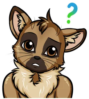 ❓ Cartone animato, Animale, Domanda, Mammifero, Carino, Confuso whatsapp sticker