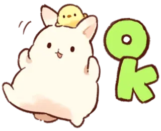 🆗 OK bunny, rabbit, chick, ok, animal, cute telegram sticker