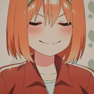 🙂 anime, girl, orange hair, smiling telegram sticker