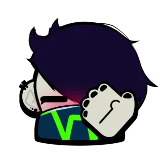 🤭 emoji, middle finger, gesture, offensive, cartoon telegram sticker