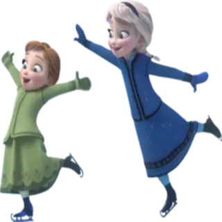⛸ Anna Frozen アナ, エルサ, アナと雪の女王, ディズニー, 姉妹, アニメ telegram sticker