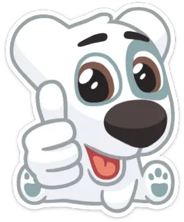 👍 perro, dibujos animados, pulgar arriba, lindo, positivo whatsapp sticker