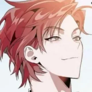 🥀 Anime, Manga, Personaje, pelo rojo, sonrisa burlona telegram sticker