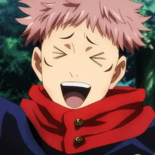 🎱 Yuji Itadori Jujutsu Kaisen Anime, Senang, Tertawa, Bersemangat telegram sticker