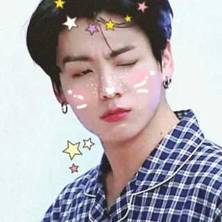 😉 Mann, Sterne, Kpop, Idol, Süß, Ohrringe, Schlafanzug telegram sticker