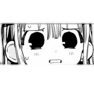 😅 Anime, Mangá, Menina, Rosto, Preocupada, Expressão telegram sticker