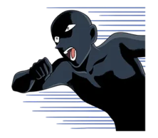 🌚 running, silhouette, mystery, anime, detective whatsapp sticker