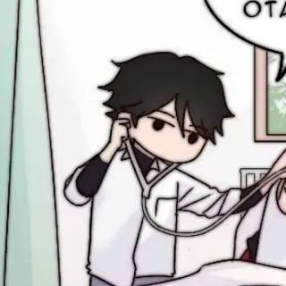 🐈‍⬛️ OTA Anime, Manga, Arzt, Stethoskop, Medizinisch, Cartoon whatsapp sticker