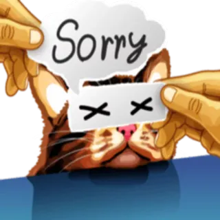😞 Sorry кот, извини, прости, мертвый, грустно whatsapp sticker