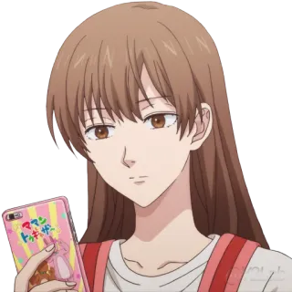 😐 ママンドナトキサラ anime, woman, phone, character, illustration, japanese telegram sticker