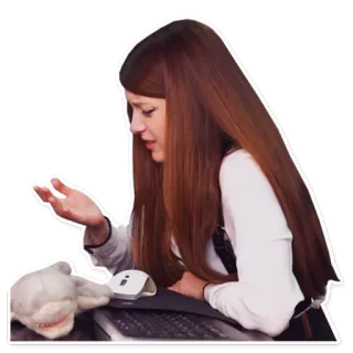 🖐 donna, squalo, piangere, computer, emozionale, laptop telegram sticker