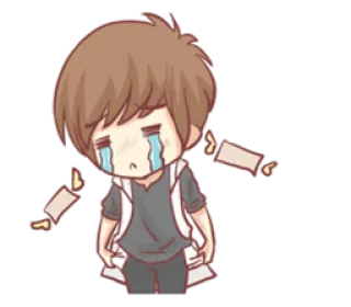 😭 chorando, triste, chateado, chibi, anime, desenho animado, emocional telegram sticker