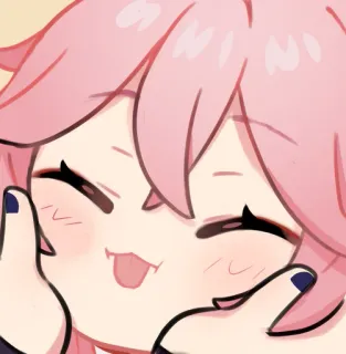 💠 อนิเมะ, การ์ตูน, น่ารัก, ผมสีชมพู, มีความสุข, ใบหน้า, สีหน้า telegram sticker