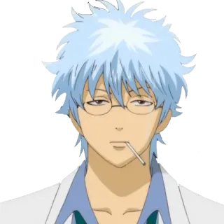 🚬 Gintoki Sakata Gintama Anime, Postać, Gintama, Gintoki Sakata whatsapp sticker
