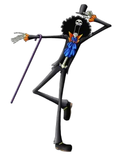 😃 Brook One Piece Anime, Squelette, Pirate, Dessin animé, Drôle, Personnage telegram sticker