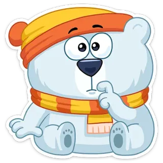😟 クマ, 漫画, 可愛い, 冬, 動物, ステッカー, ホッキョクグマ telegram sticker