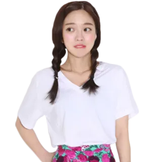 😏 femme, fille, chemise blanche, nattes, portrait, mode, style whatsapp sticker