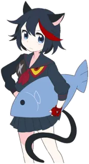 🐱 Ryuko Matoi Kill la Kill Anime, Postać, Kreskówka, Kill la Kill, Ryuko Matoi telegram sticker