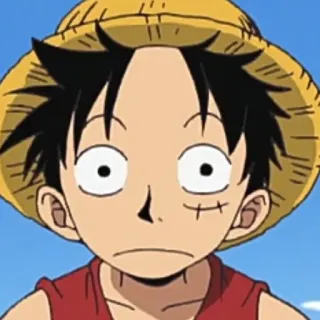 ☹️ Luffy One Piece luffy, one piece, anime, desenho animado telegram sticker