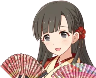 😊 Anime, Chica, Fan, Kimono, Linda, Mujer telegram sticker