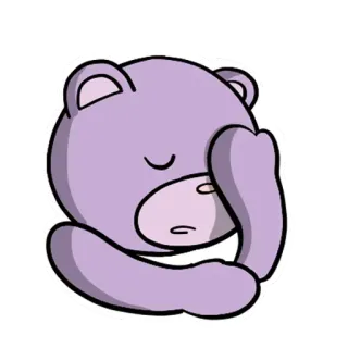👆 ours, dessin animé, triste, déçu, autocollant telegram sticker