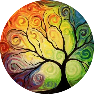 🌳 tree, colorful, painting, art, abstract, nature, swirls whatsapp sticker