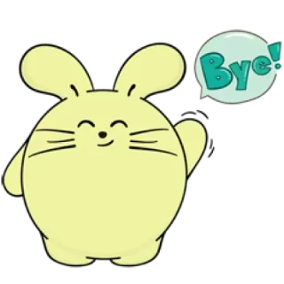 👋 Bye! coniglio, animale, addio, carino, cartone animato, coniglio whatsapp sticker