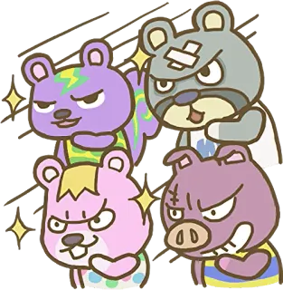😏 animales, dibujos animados, pegatina, ira whatsapp sticker