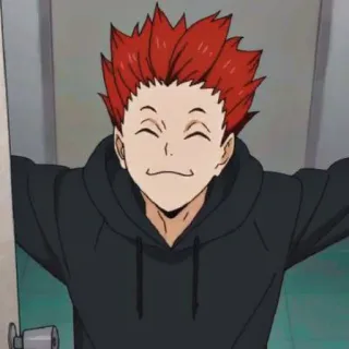 🍁 Tendō Satori Haikyuu!! อนิเมะ, ไฮคิว, เท็นโด ซาโตริ, ตัวละคร, ผมแดง telegram sticker