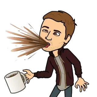 😵 nôn mửa, cà phê, nhãn dán, bitmoji, hoạt hình, ốm, buồn cười whatsapp sticker