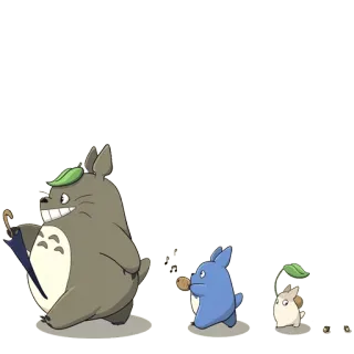 🌰 Totoro My Neighbor Totoro Totoro, Studio Ghibli, Anime, Cartone animato, Giapponese, Carino, Spiriti, Amichevole telegram sticker
