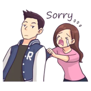 😭 Sorry scusa, piangere, relazione, cartoni animati, triste telegram sticker