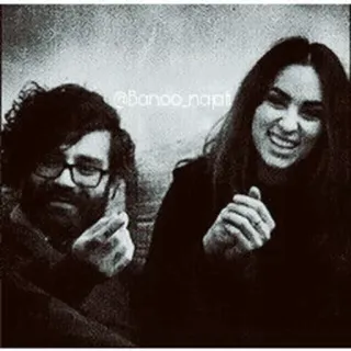 😂 @Bando_napi people, portrait, black and white, friendship, social media, couple telegram sticker
