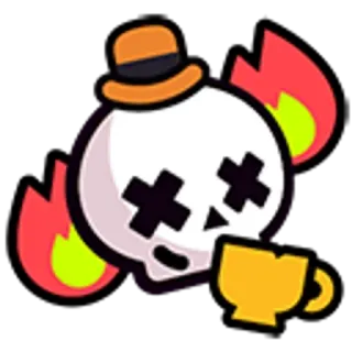 ☕ teschio, cappello, fuoco, trofeo, morto telegram sticker