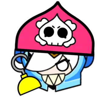 😎 骷髅, 海盗, 钩子, 卡通, 角色 telegram sticker