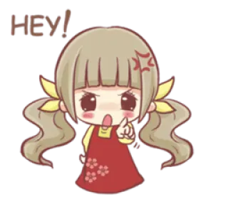 😡 HEY! bravo, chibi, desenho animado, menina, anime telegram sticker