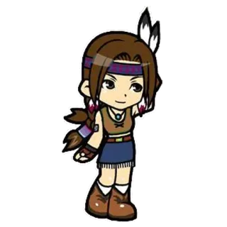 😅 kreskówka, dziewczyna, rdzenny amerykanin, strój ludowy, pióra telegram sticker
