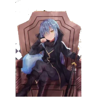 🤨 Rimuru Tempest That Time I Got Reincarnated as a Slime Anime, Rimuru Tempest, That Time I Got Reincarnated as a Slime, Isekai, Fantasía, Slime whatsapp sticker